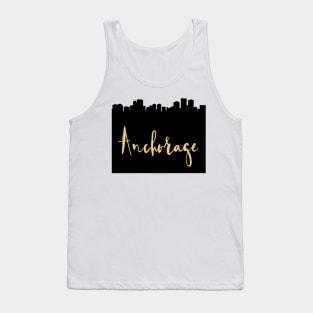 ANCHORAGE ALASKA DESIGNER SILHOUETTE SKYLINE ART Tank Top